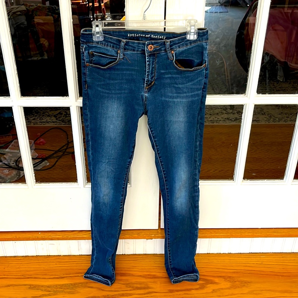 Articles of Society dark wash mid rise skinny jeans